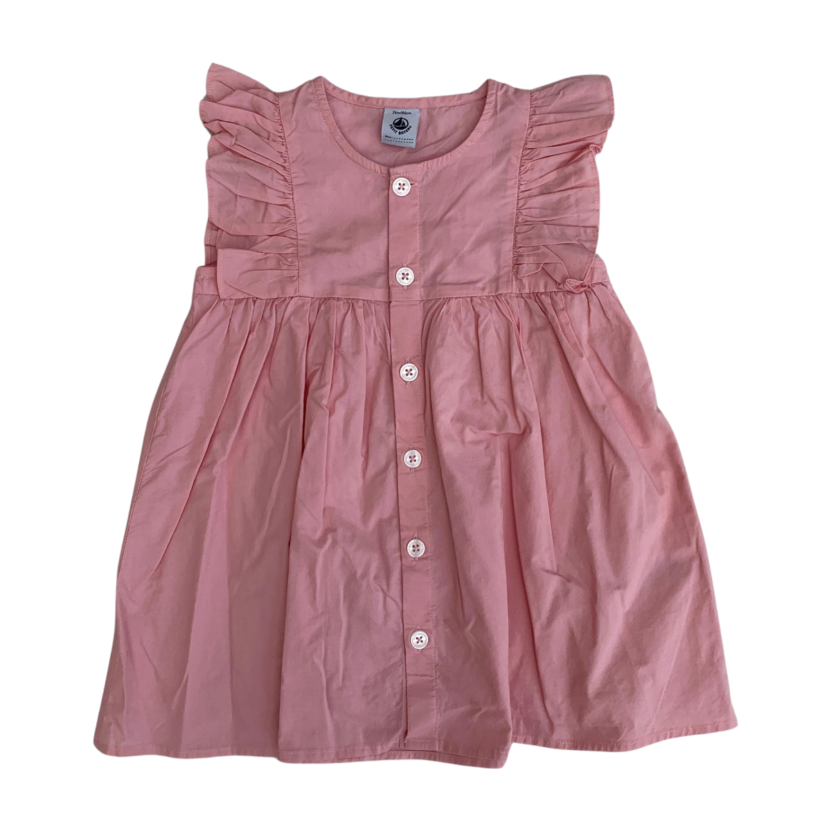 PETIT BATEAU - ROBE - ROSE - 24 MOIS