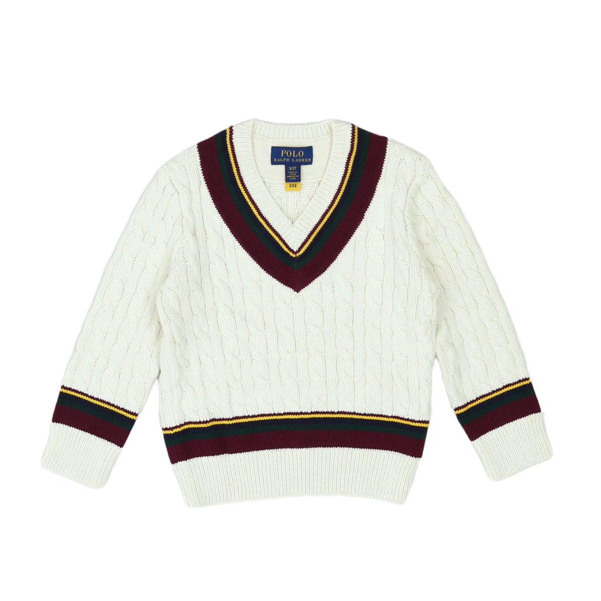 RALPH LAUREN - PULL - BLANC - 3 ANS