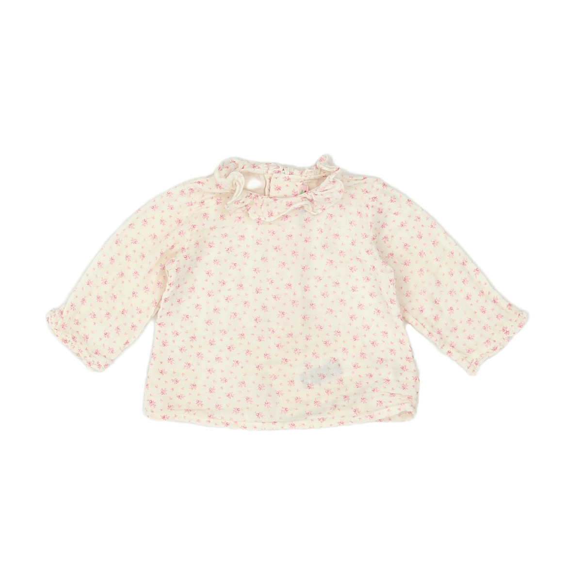 BONPOINT - BLOUSE - BEIGE, ROSE - 6 MOIS