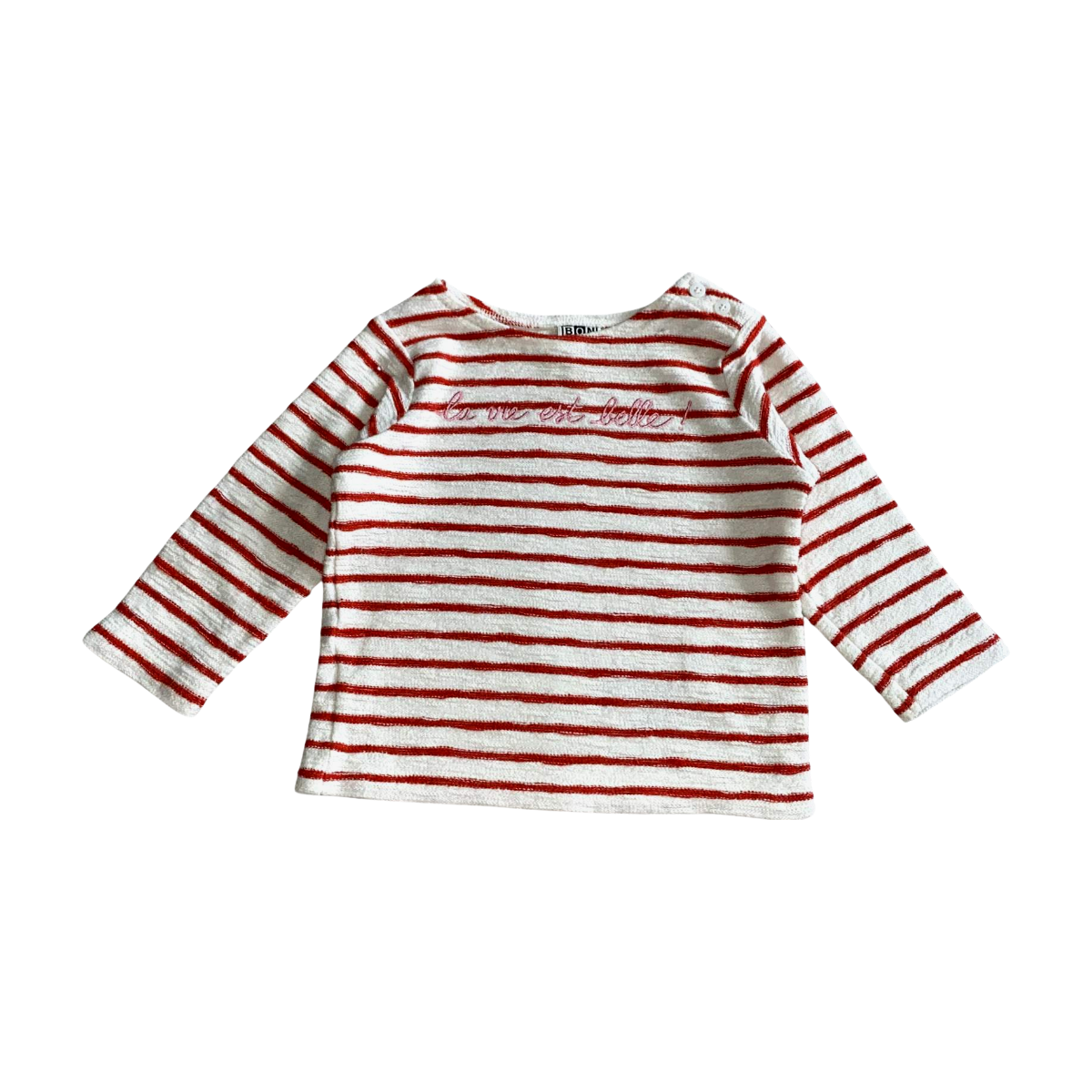 BONTON - T-SHIRT - BLANC, ROUGE - 12 MOIS