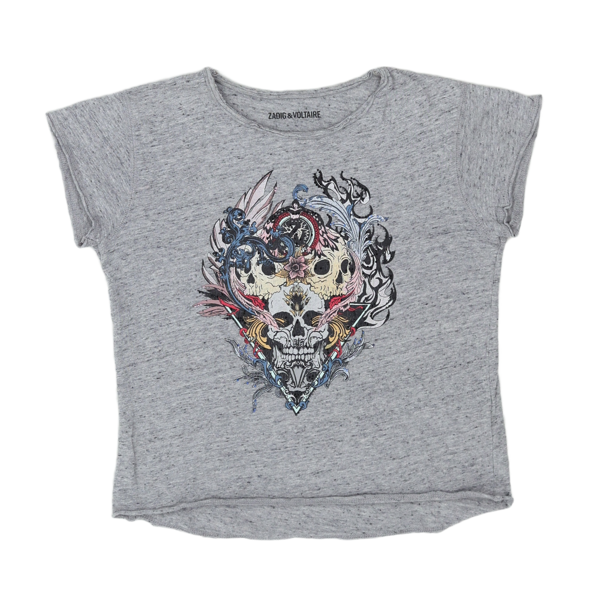 ZADIG & VOLTAIRE - T-SHIRT - GRIS - 10 ANS