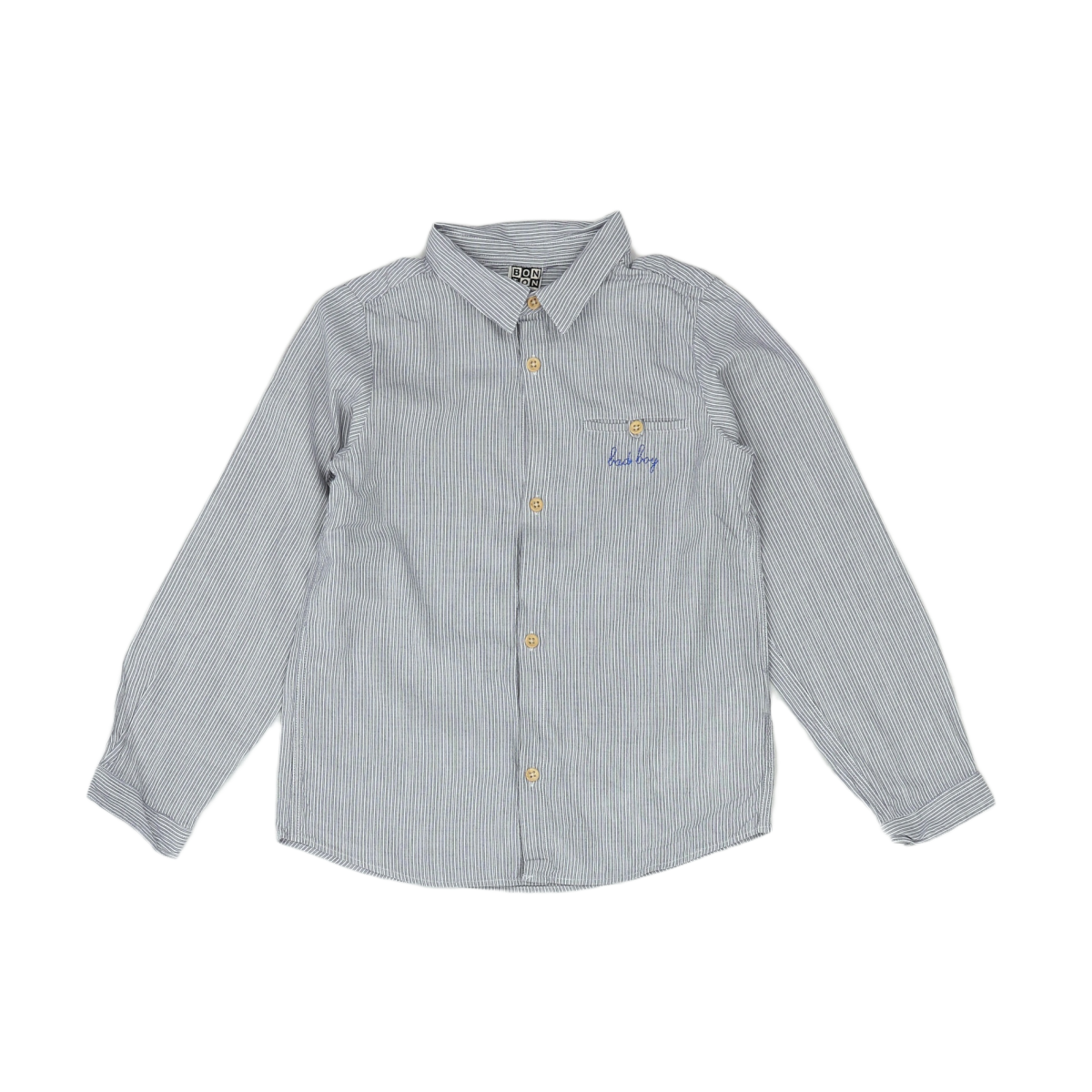 BONTON - CHEMISE - BLANC, GRIS - 8 ANS