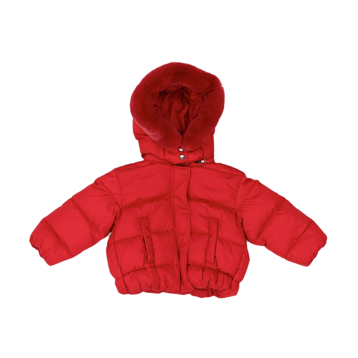 DOLCE &amp; GABBANA - Rote Daunenjacke mit Kaninchenfell - 2 Jahre