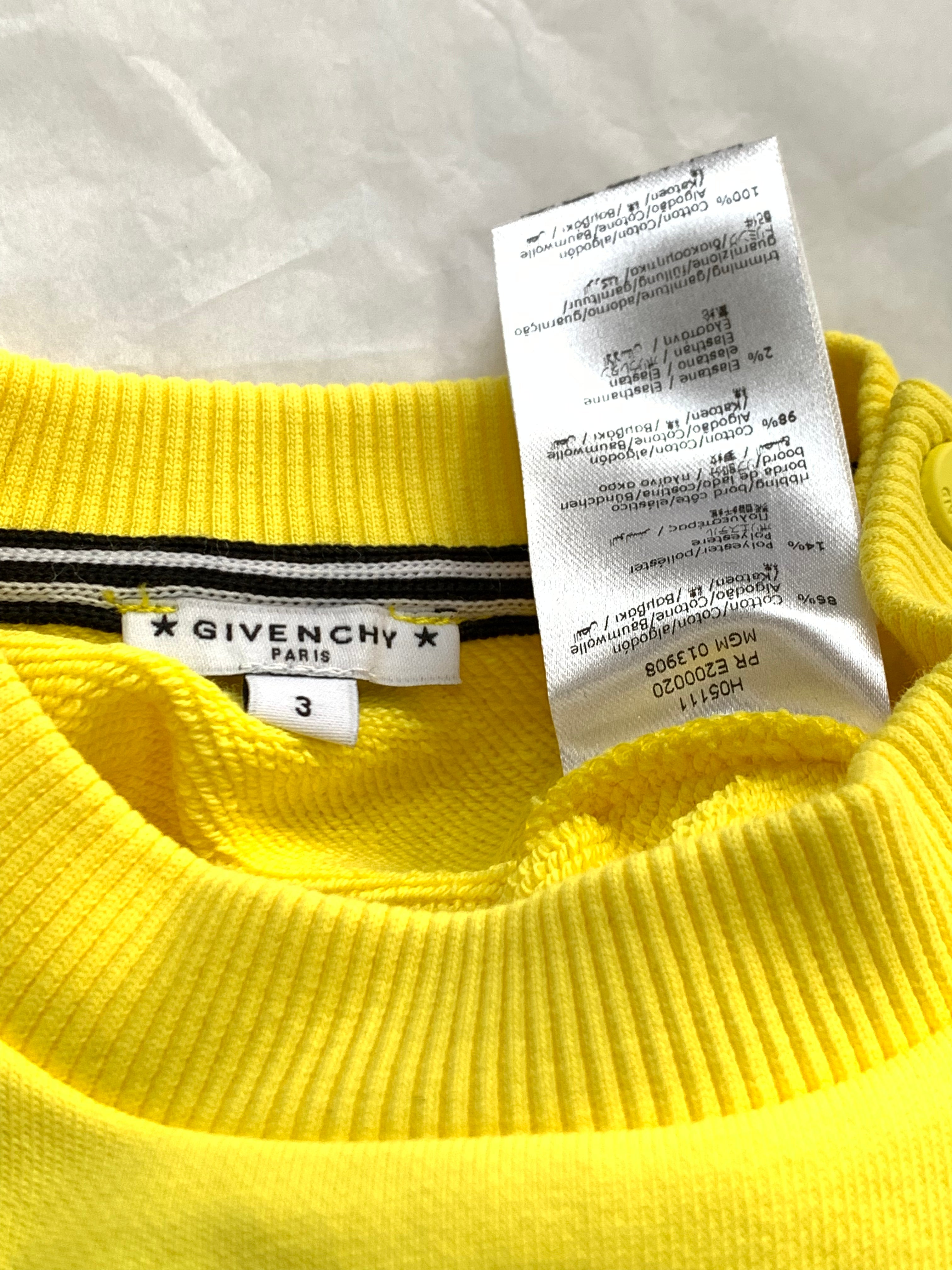 GIVENCHY - SWEATSHIRT - YELLOW - 3 YEARS