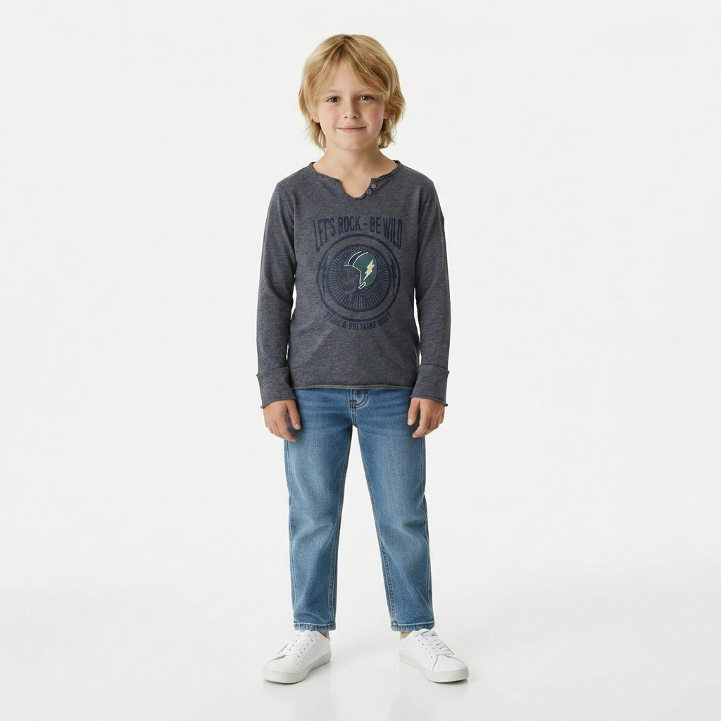 ZADIG & VOLTAIRE - T-SHIRT - GRIS - 6 ANS