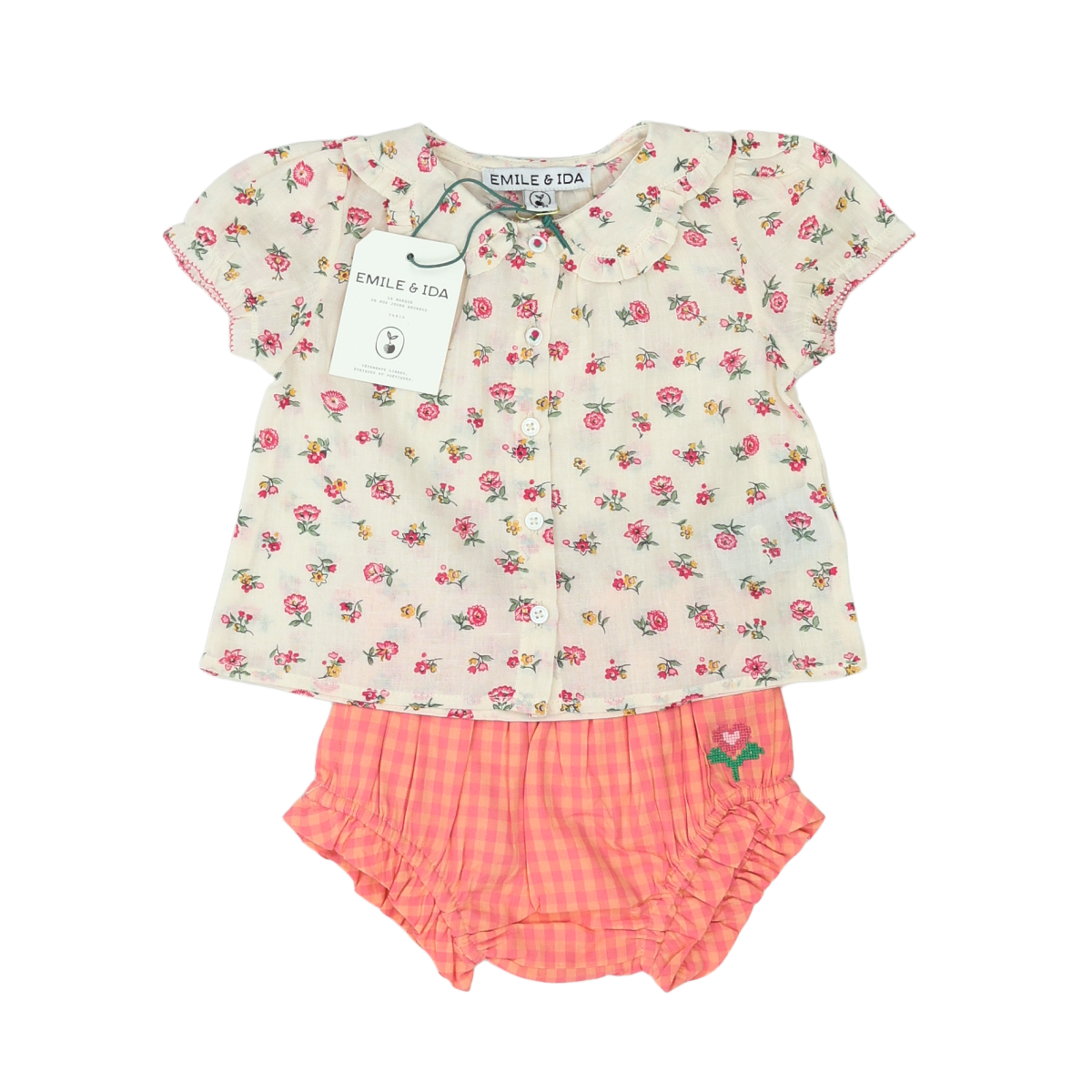 EMILE & IDA - ENSEMBLE - BEIGE, ROSE - 6 MOIS