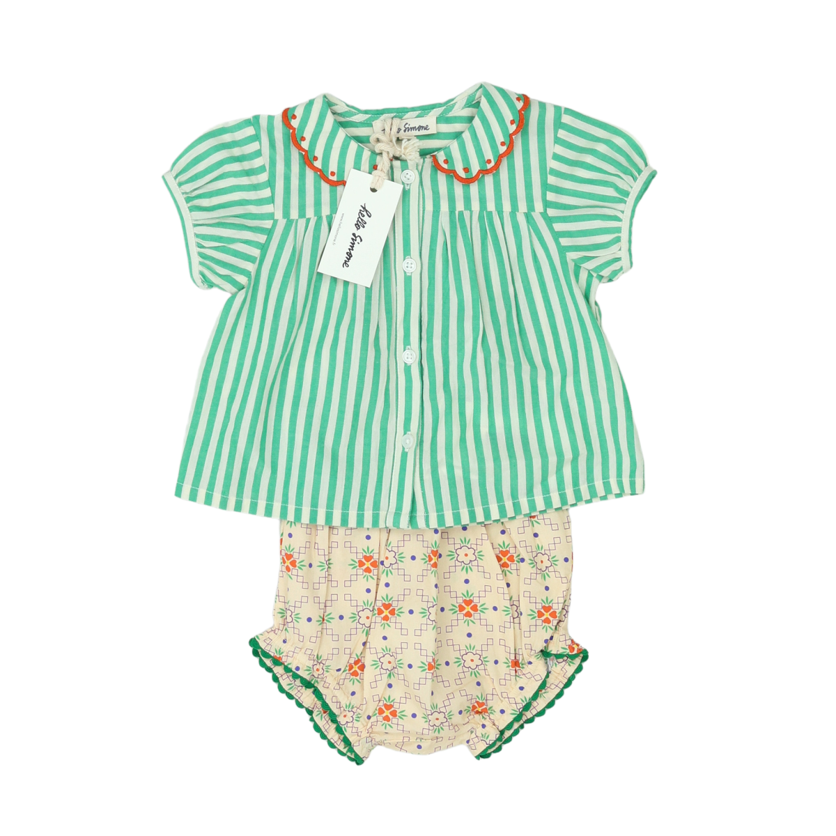 HELLO SIMONE - ENSEMBLE - VERT, BEIGE - 6 MOIS