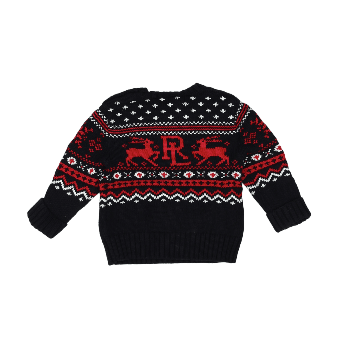 RALPH LAUREN - PULLOVER - SCHWARZ, ROT - 12 MONATE