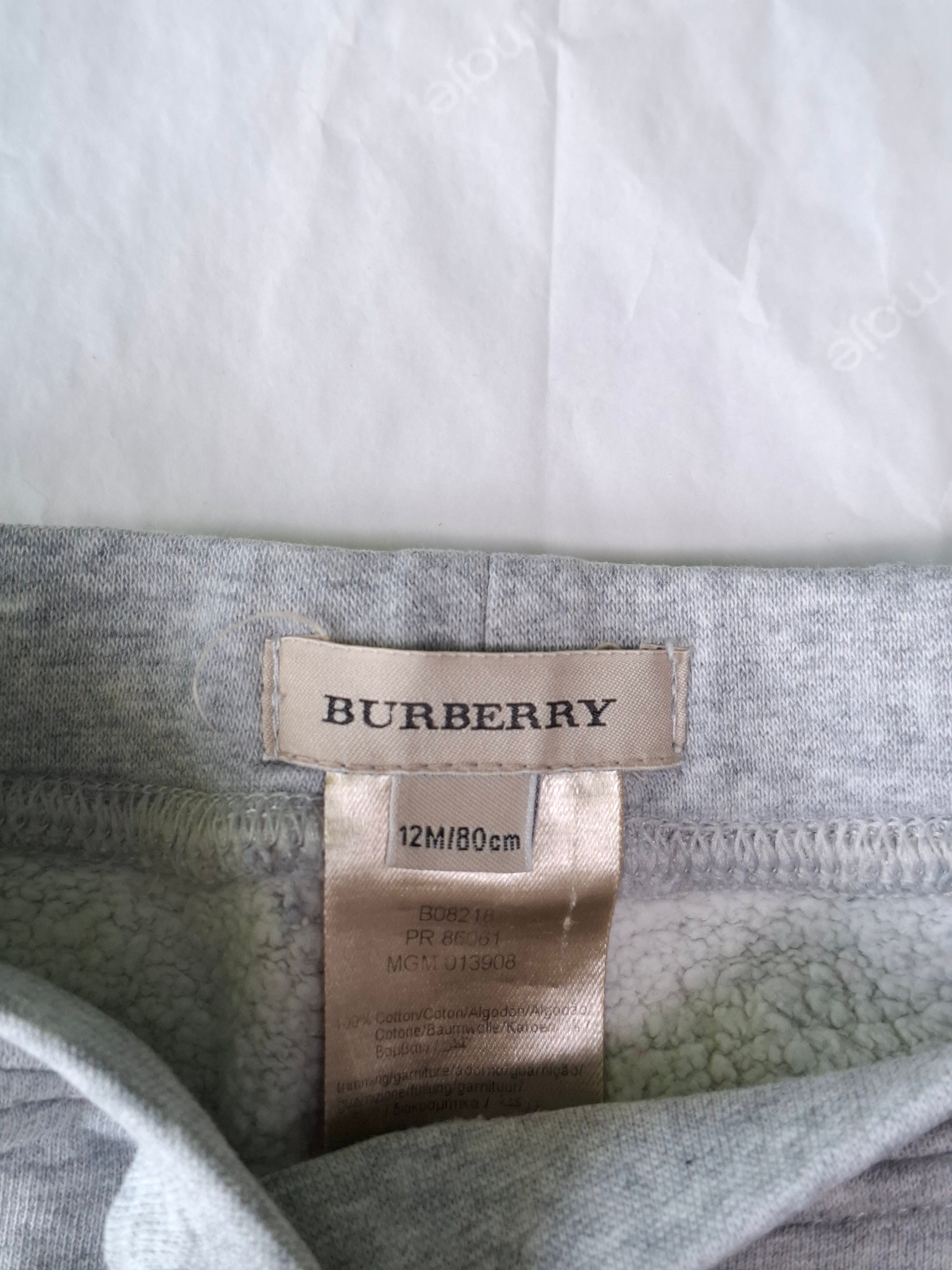 BURBERRY - PANTS - GREY - 12 MONTHS