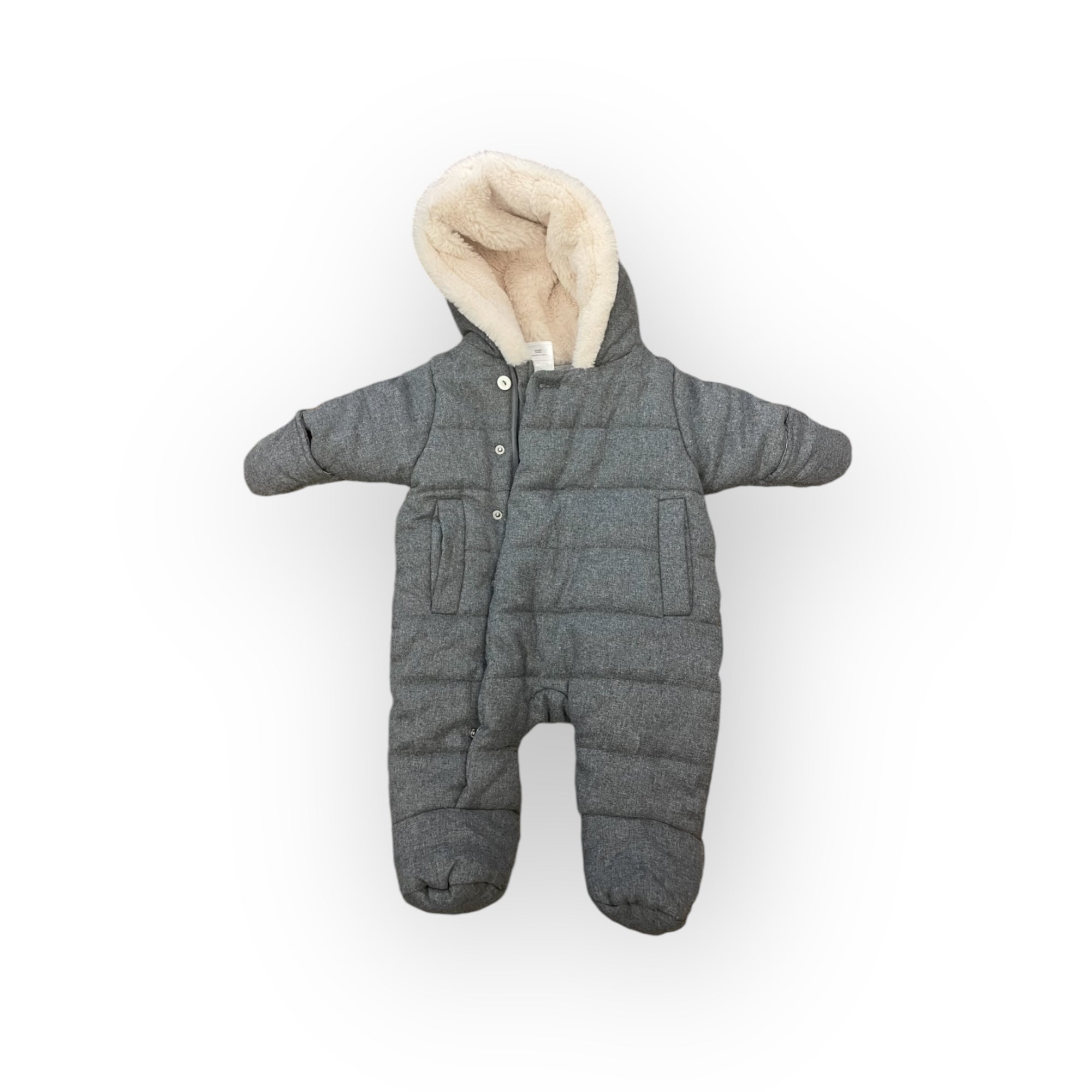 JACADI - GRAU-WEISSER JUMPSUIT - 6 MONATE