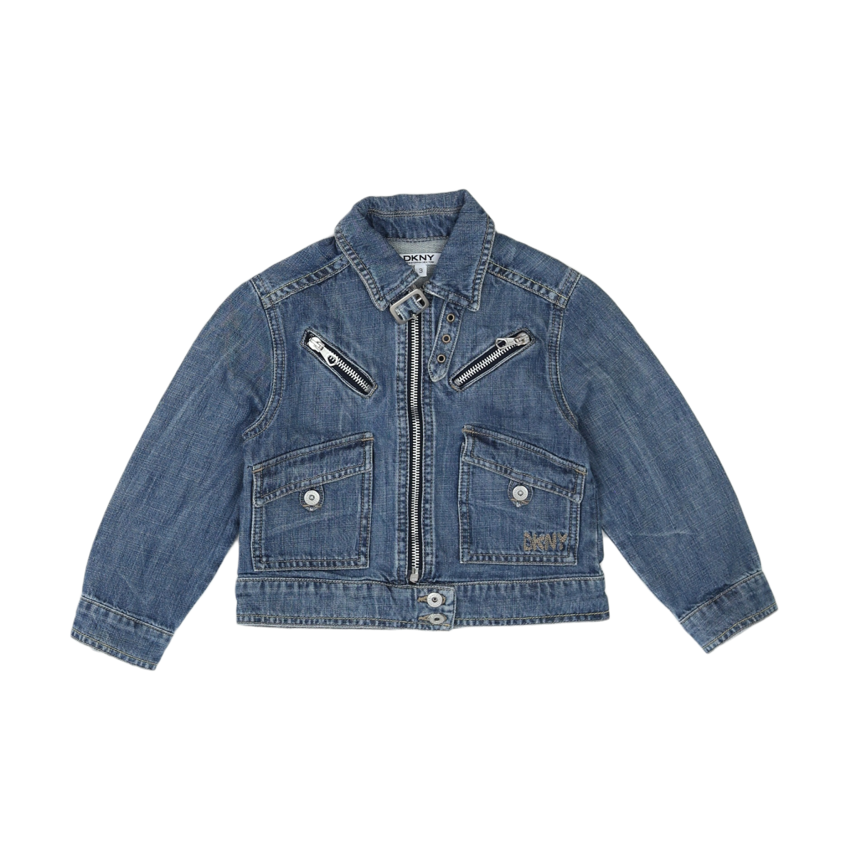 DKNY - VESTE EN JEAN - BLEU - 4 ANS