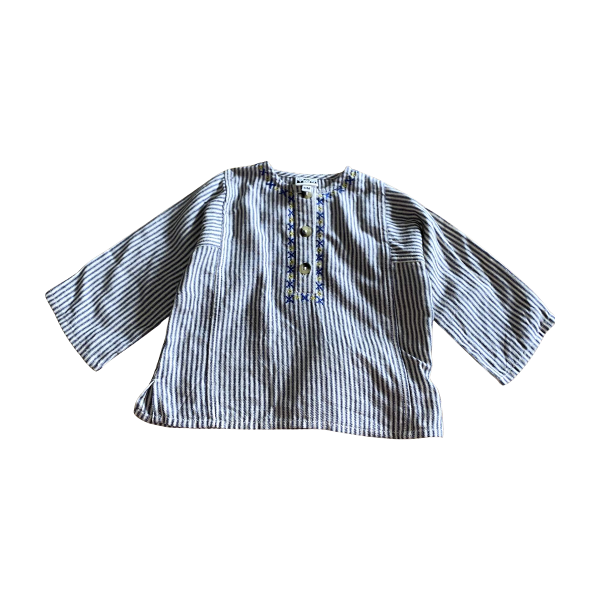 BONTON - BLOUSE - BLEU, BEIGE - 6 MOIS