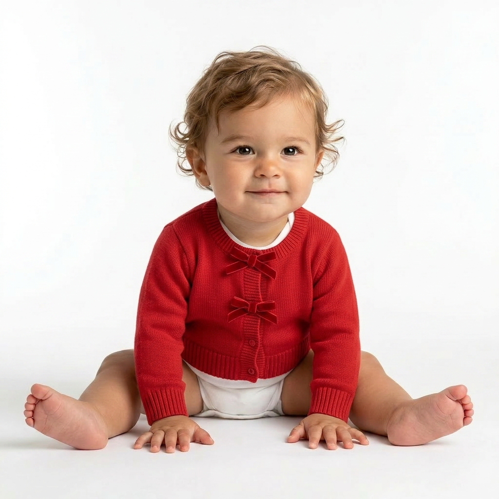 MONNALISA - CARDIGAN - ROUGE - 9 MOIS