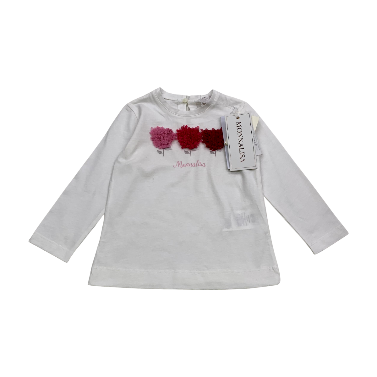 MONNALISA - T-SHIRT - BLANC, ROSE - 24 MOIS