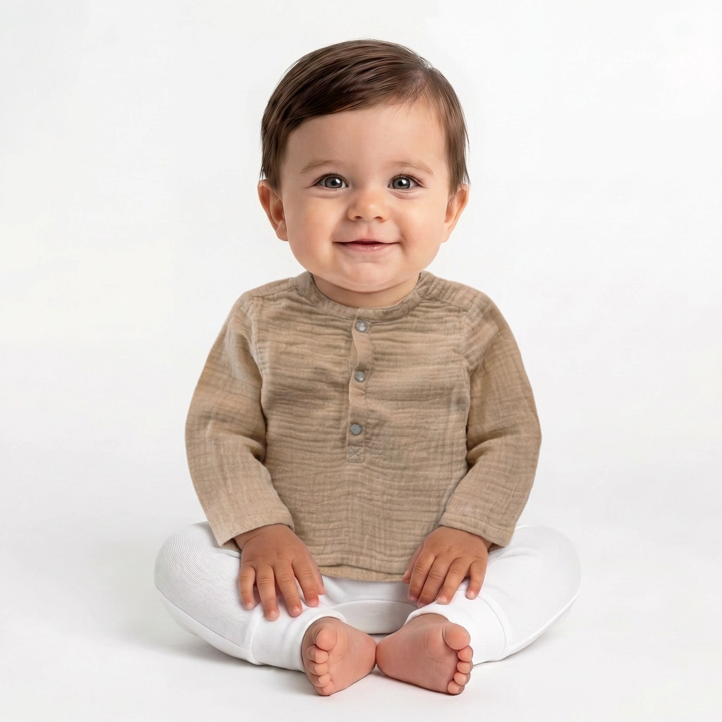 LOUIS LOUISE - Blouse beige légère - 6 mois