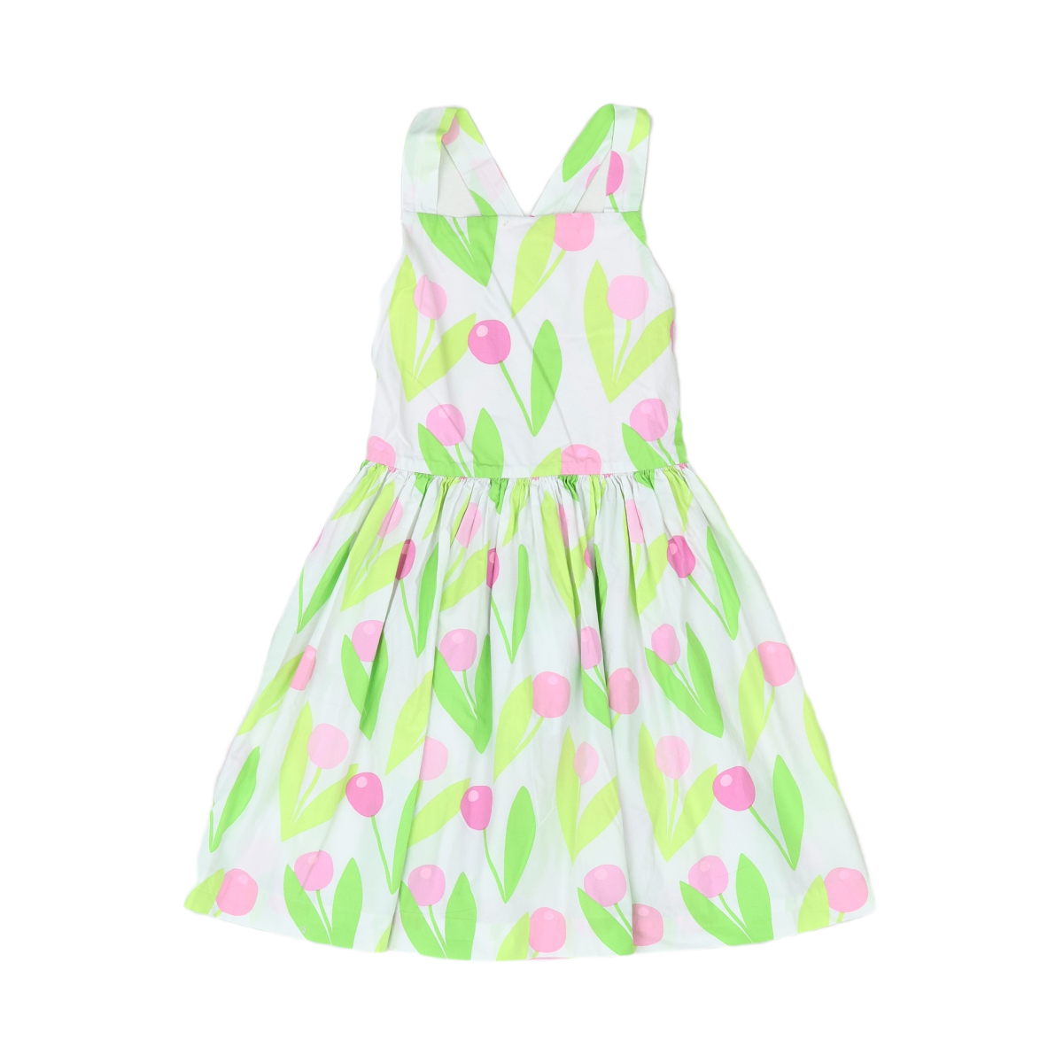 JACADI - ROBE - VERT, BLANC - 8 ANS