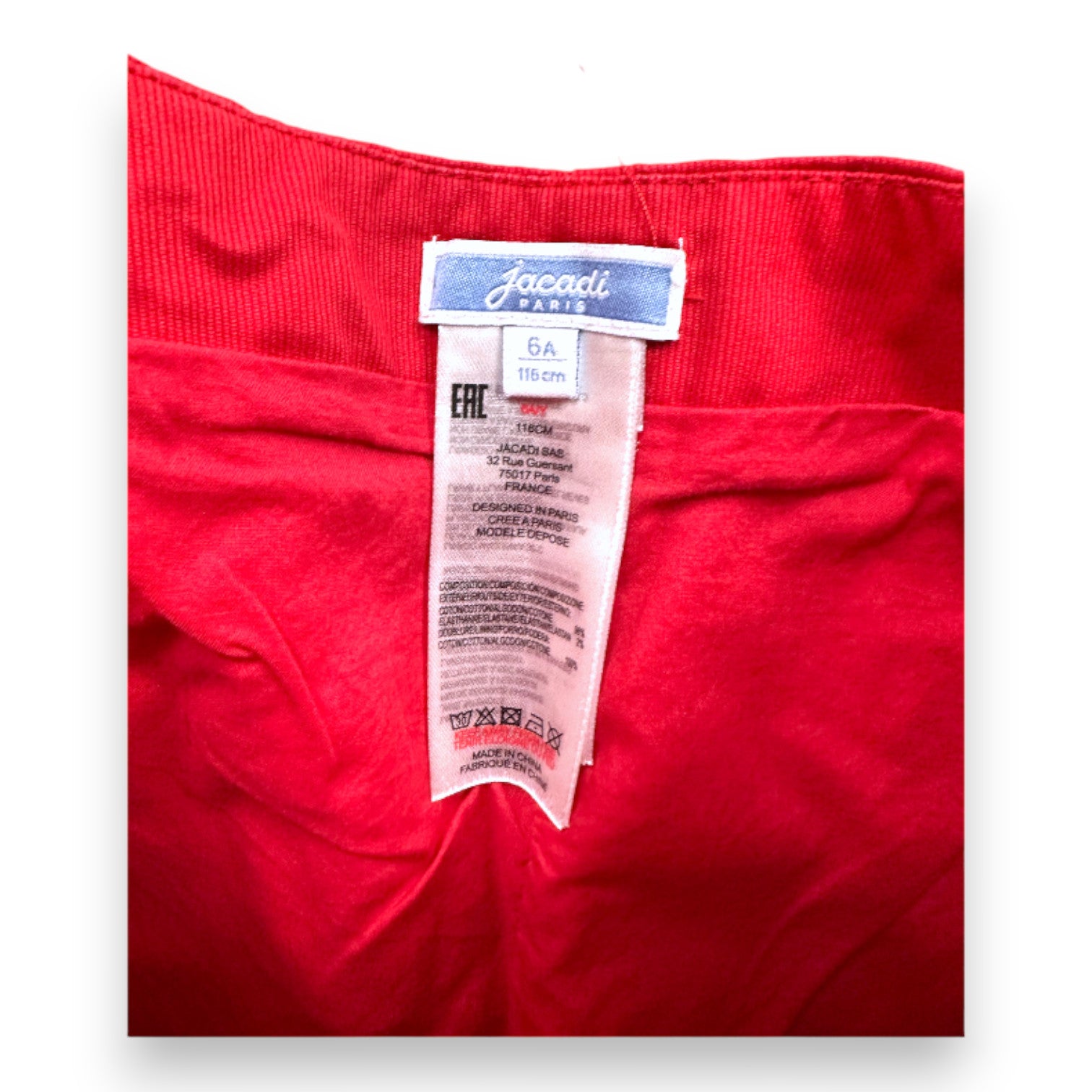 JACADI - SHORTS - ROT - 6 JAHRE