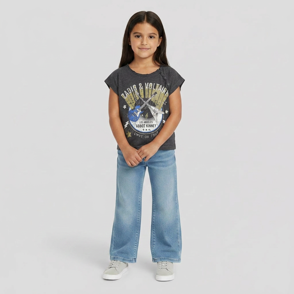 ZADIG & VOLTAIRE - T-SHIRT - GRIS - 6 ANS