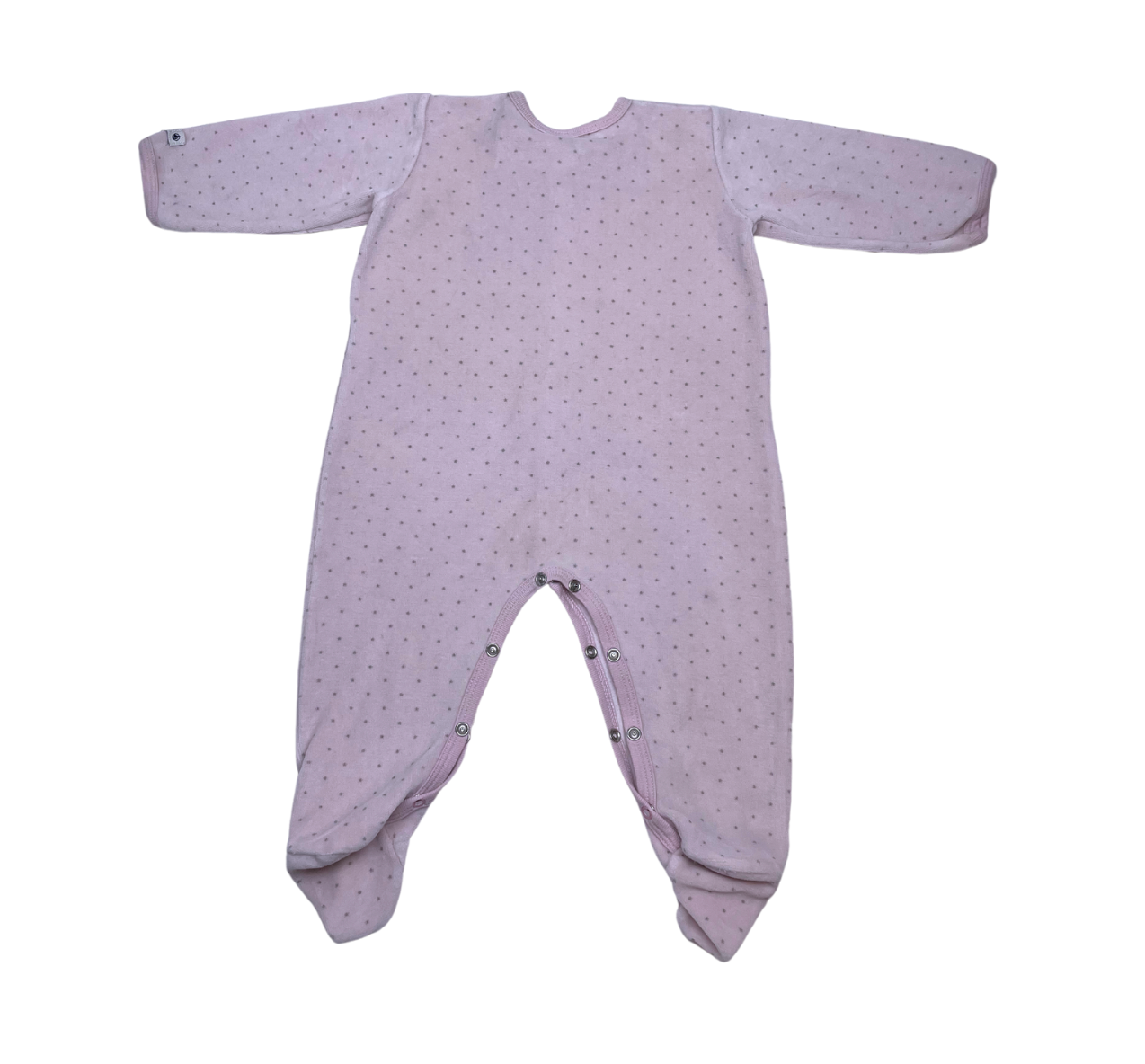 PETIT BATEAU - Pyjama rose à pois gris - 12 mois