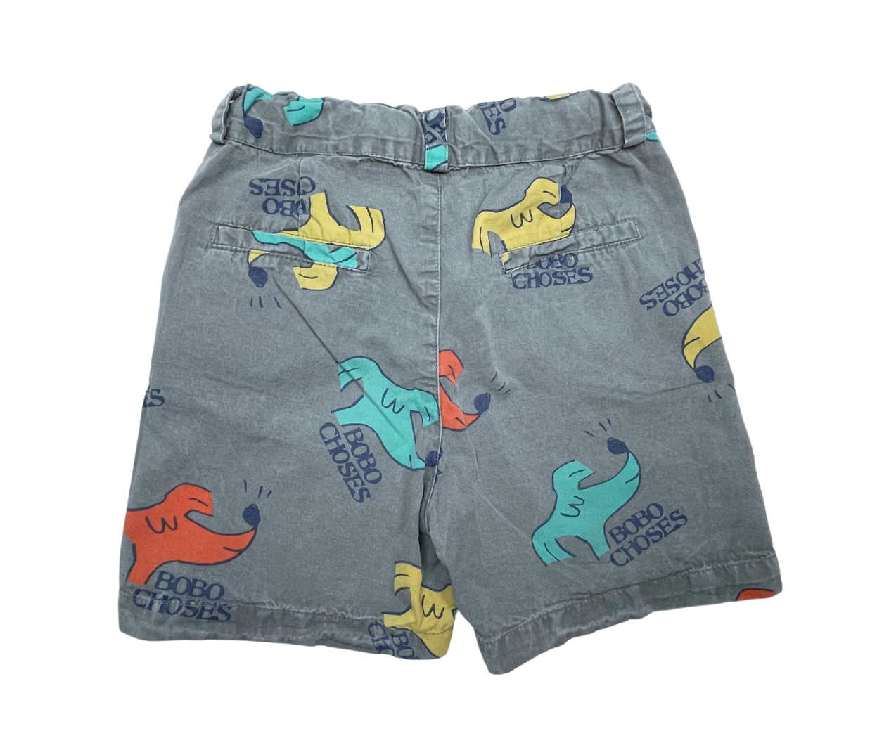 BOBO CHOSES -  Short bermudas gris chiens multicolores - 4/5 ans