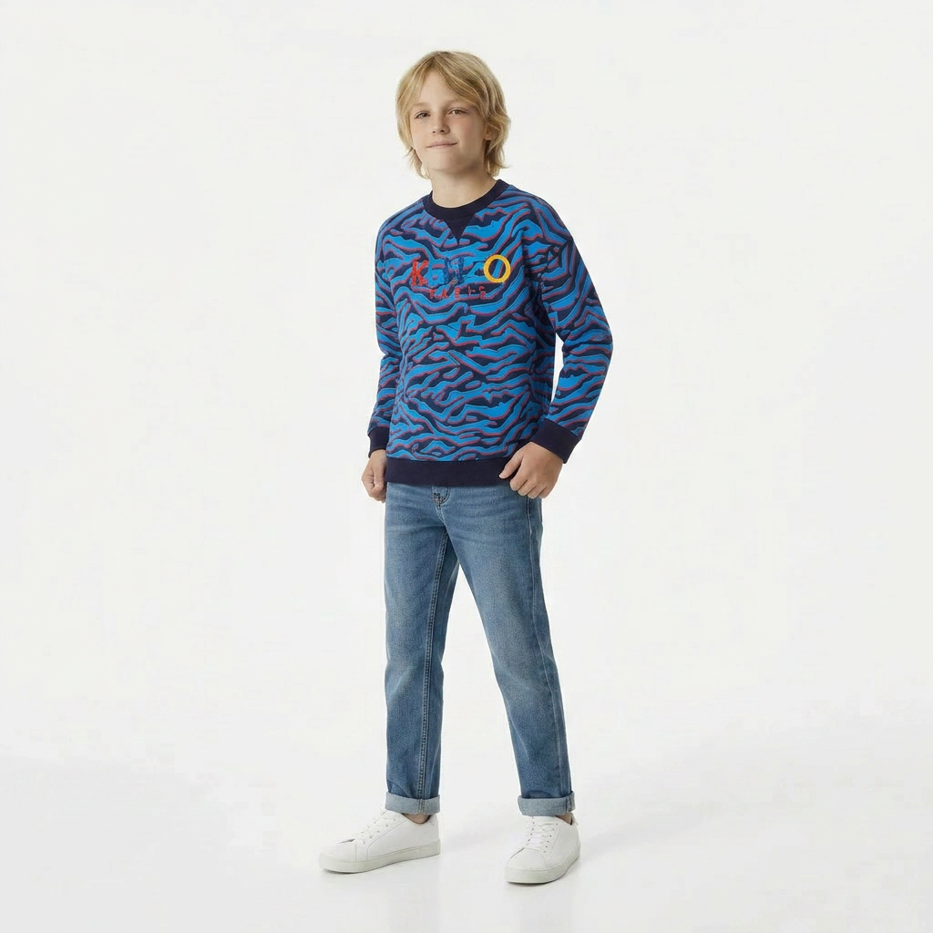 KENZO - PULL - BLEU - 8 ANS