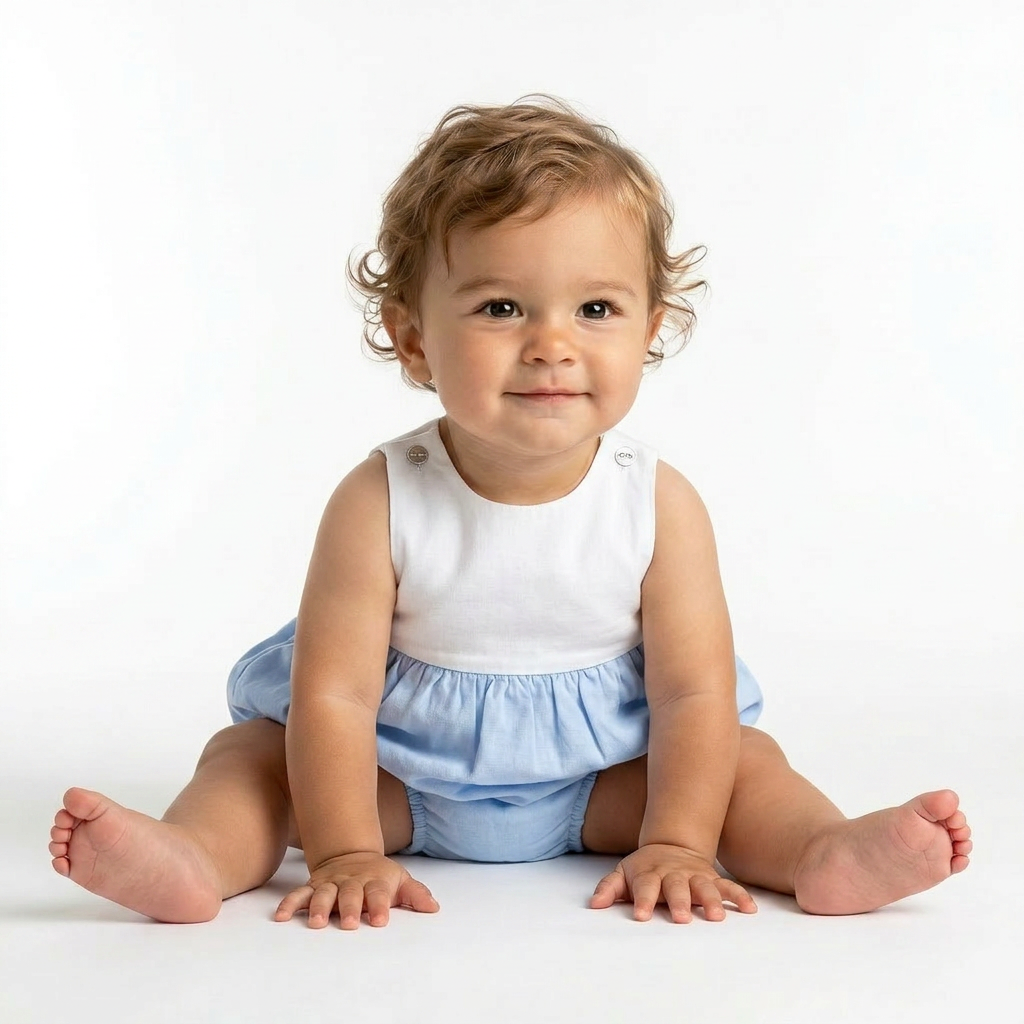 JACADI - COMBINAISON - BLANC, BLEU - 6 MOIS