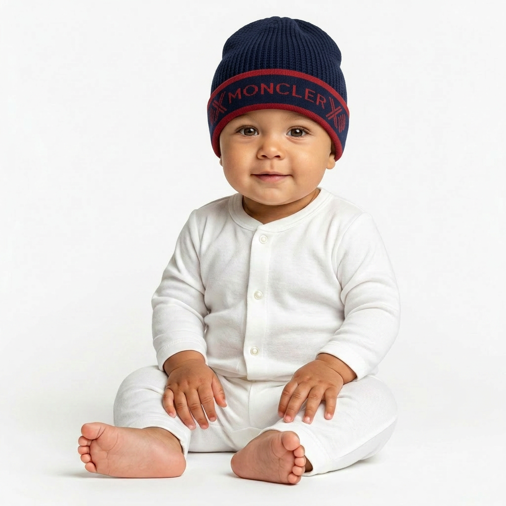 MONCLER - BONNET - BLEU - 6 MOIS