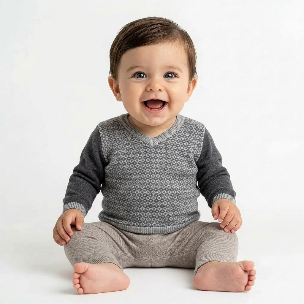 BONPOINT - PULL - GRIS - 6 MOIS