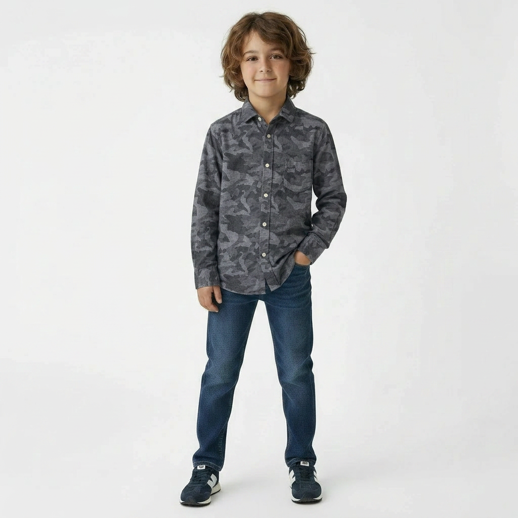 HARTFORD - CHEMISE - GRIS - 8 ANS