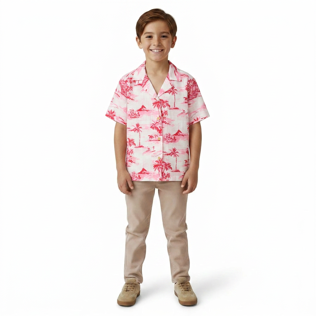 AMERICAN OUTFITTERS - CHEMISE - BLANC, ROSE - 8 ANS