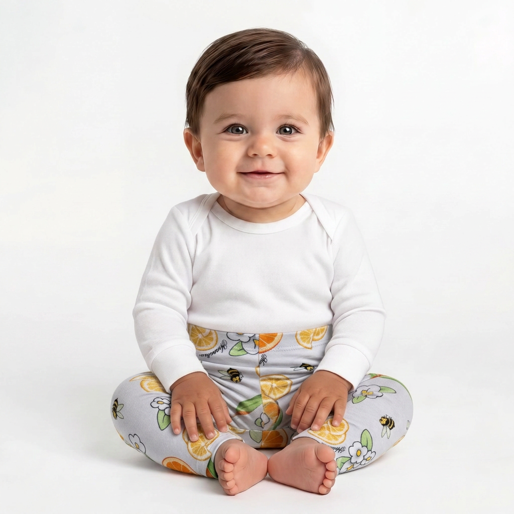 MONNALISA - Weiße Leggings mit Prints - 6 Monate