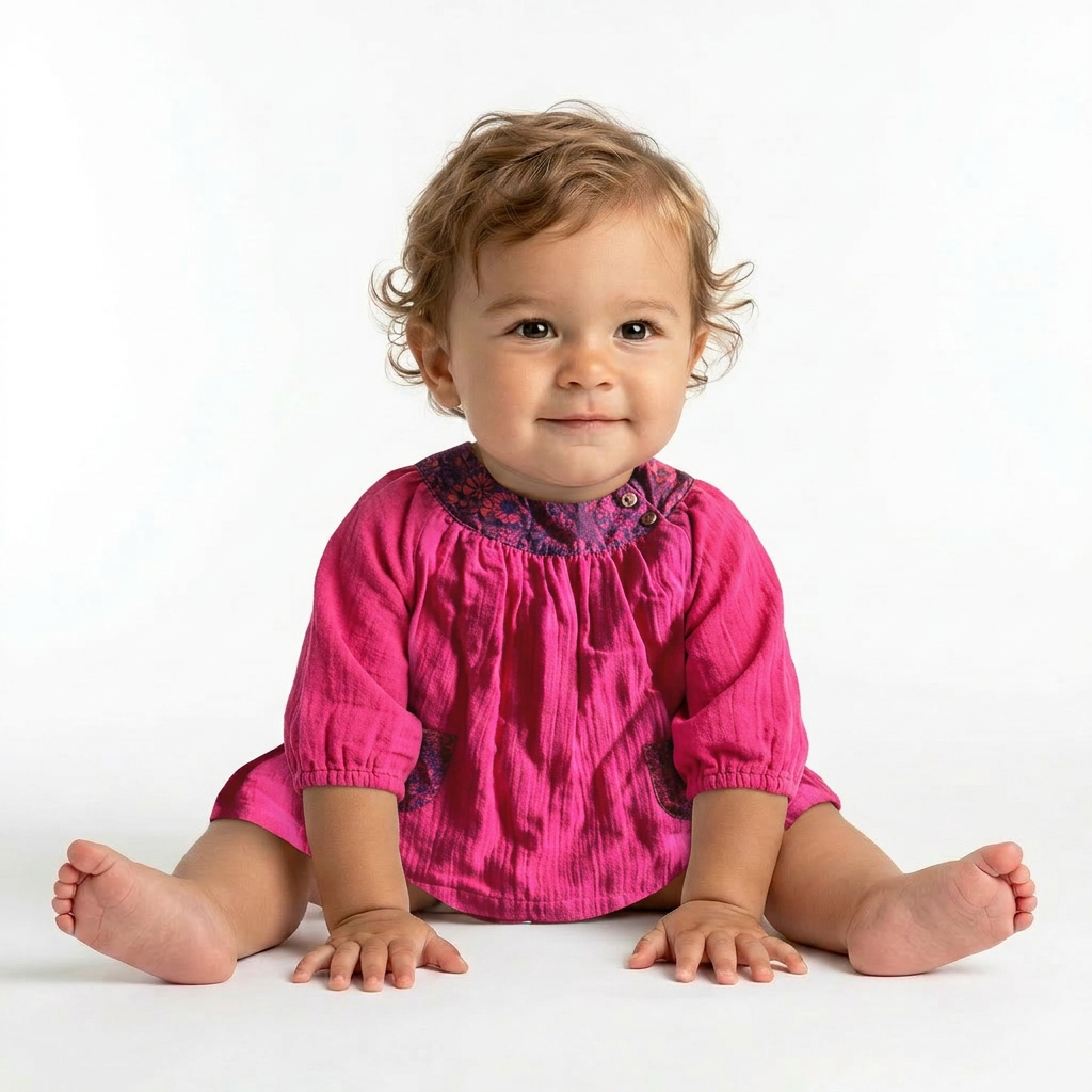 BONTON - ROBE - ROSE - 6 MOIS