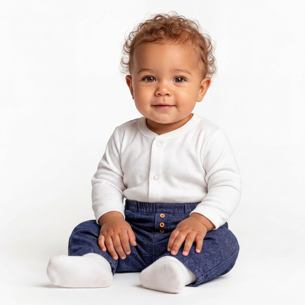 NATALYS - Pantalon bleu marine effet jean - 6 mois