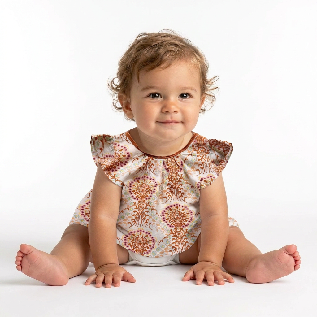 BONPOINT - Blouse crème avec motifs - 6 mois