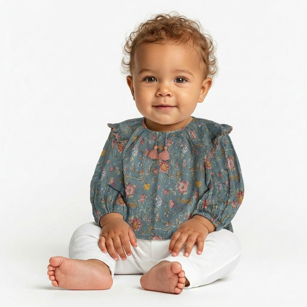 LOUISE MISHA - BLOUSE - VERT, ROSE - 18 MOIS