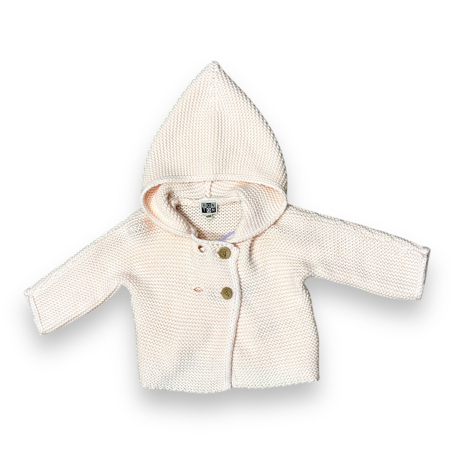 BONTON - Burnou in rosa Strickoptik - 6 Monate