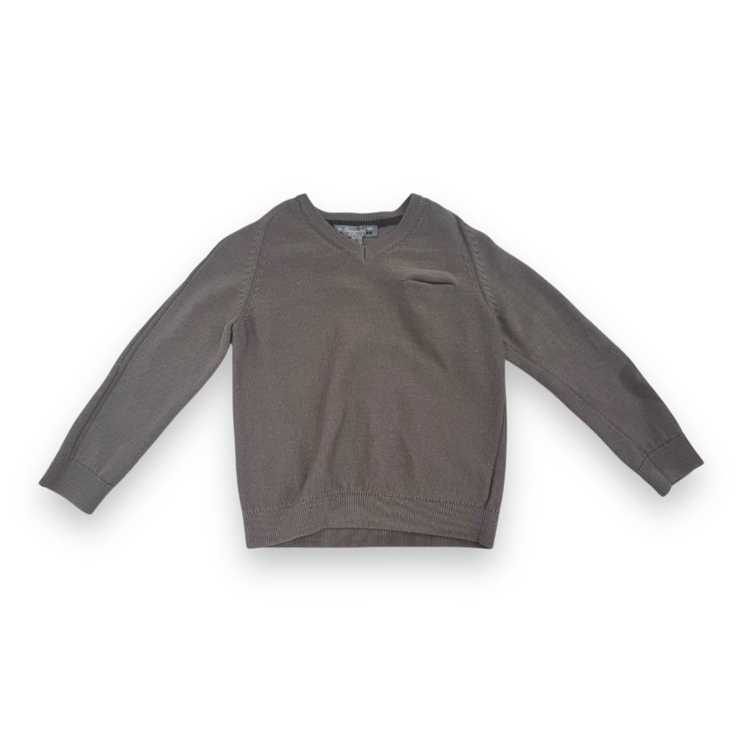 BONPOINT - Brown long-sleeved wool sweater - 3 years