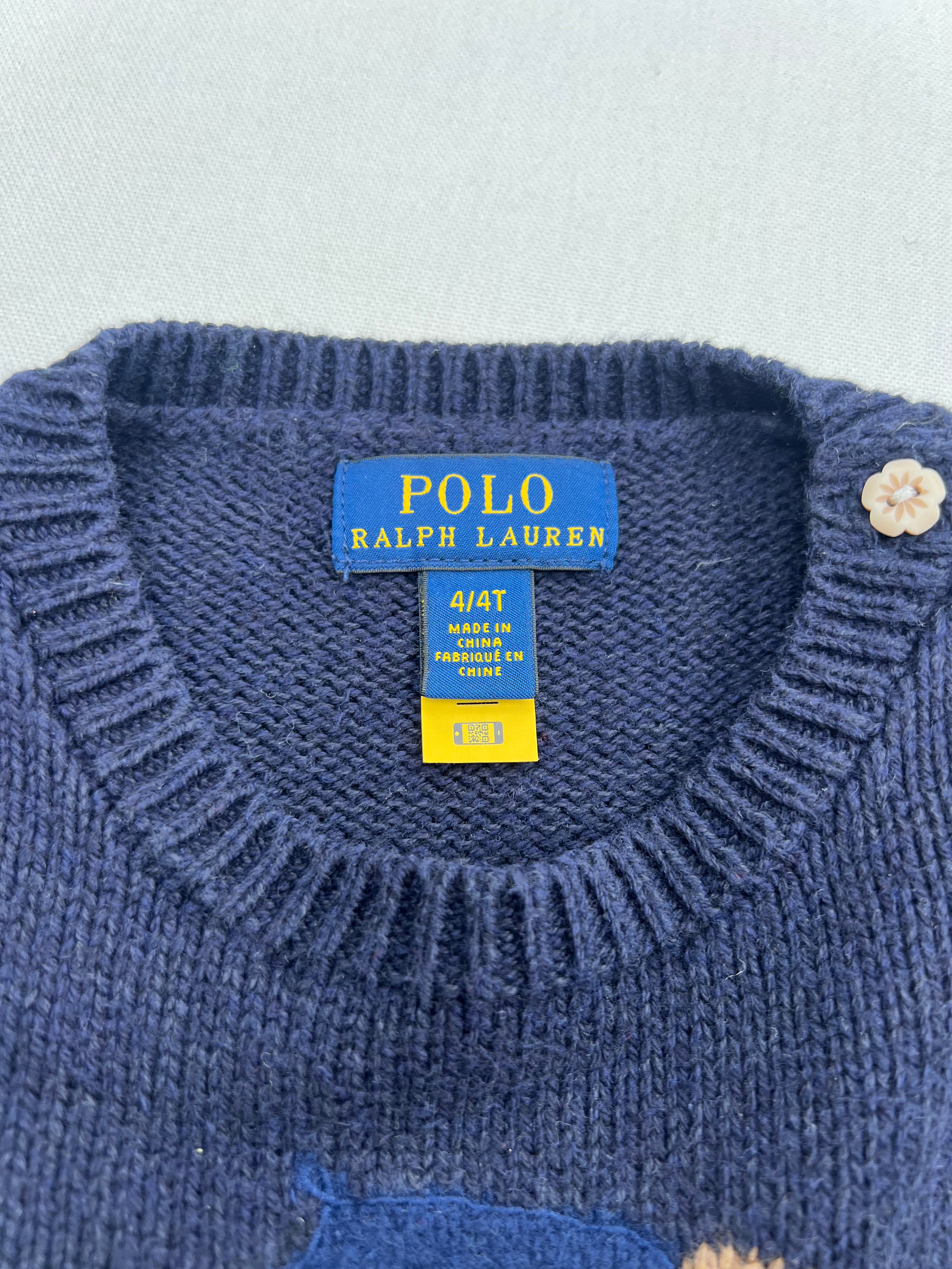 RALPH LAUREN - PULL - BLEU - 4 ANS