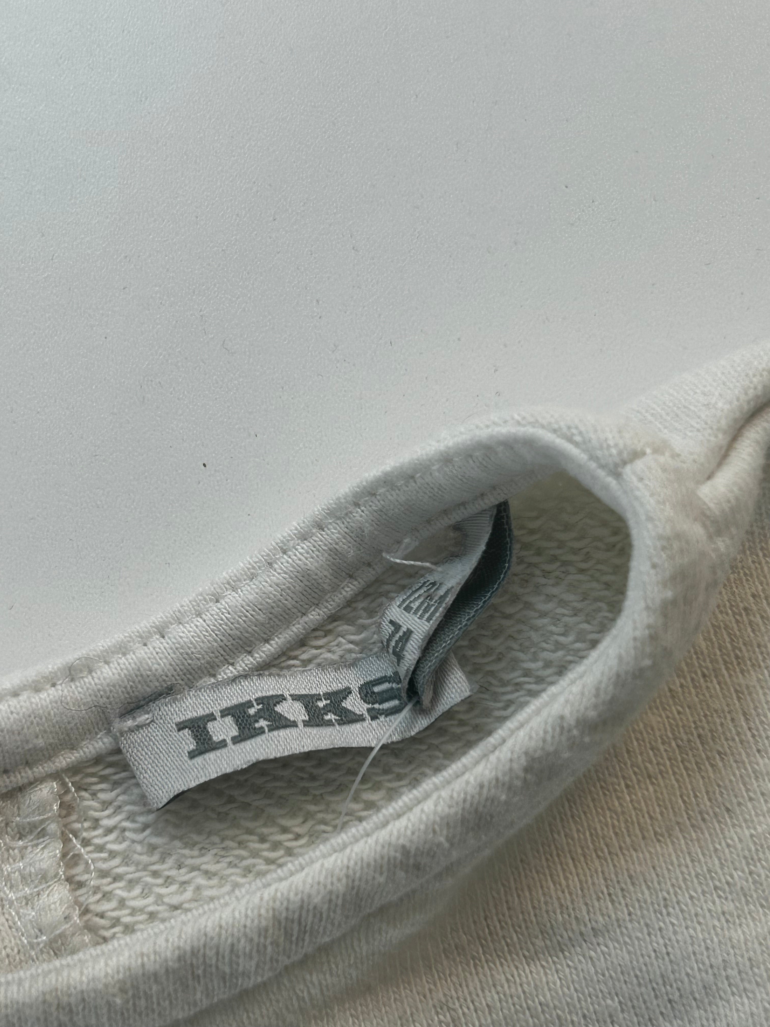 IKKS - Sweat blanc en coton rayé "Long Live Freedom" boutonné sur l'arrière - 12 mois