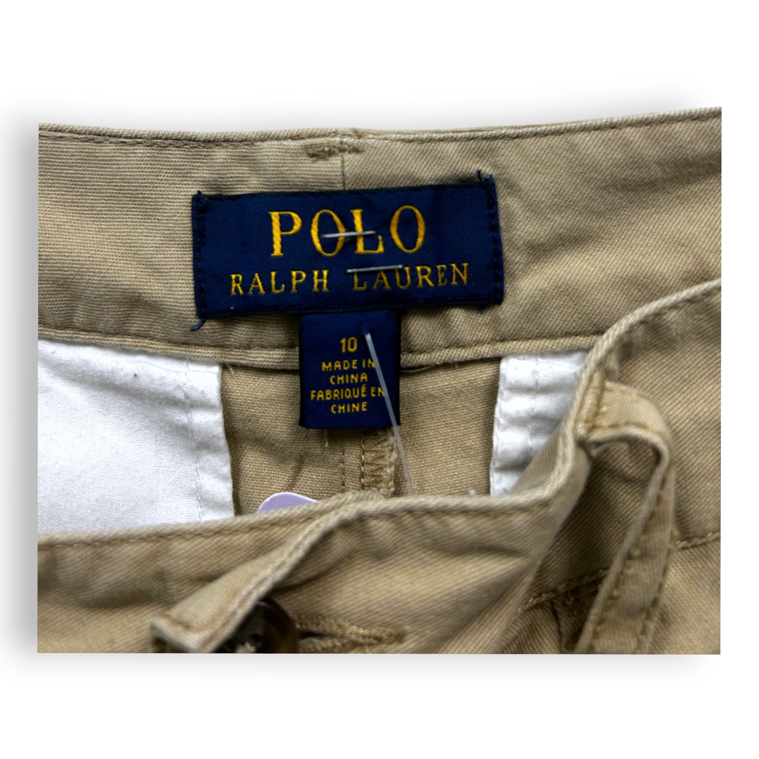 RALPH LAUREN - Beige Shorts mit gestickten Ankern - 10 Jahre
