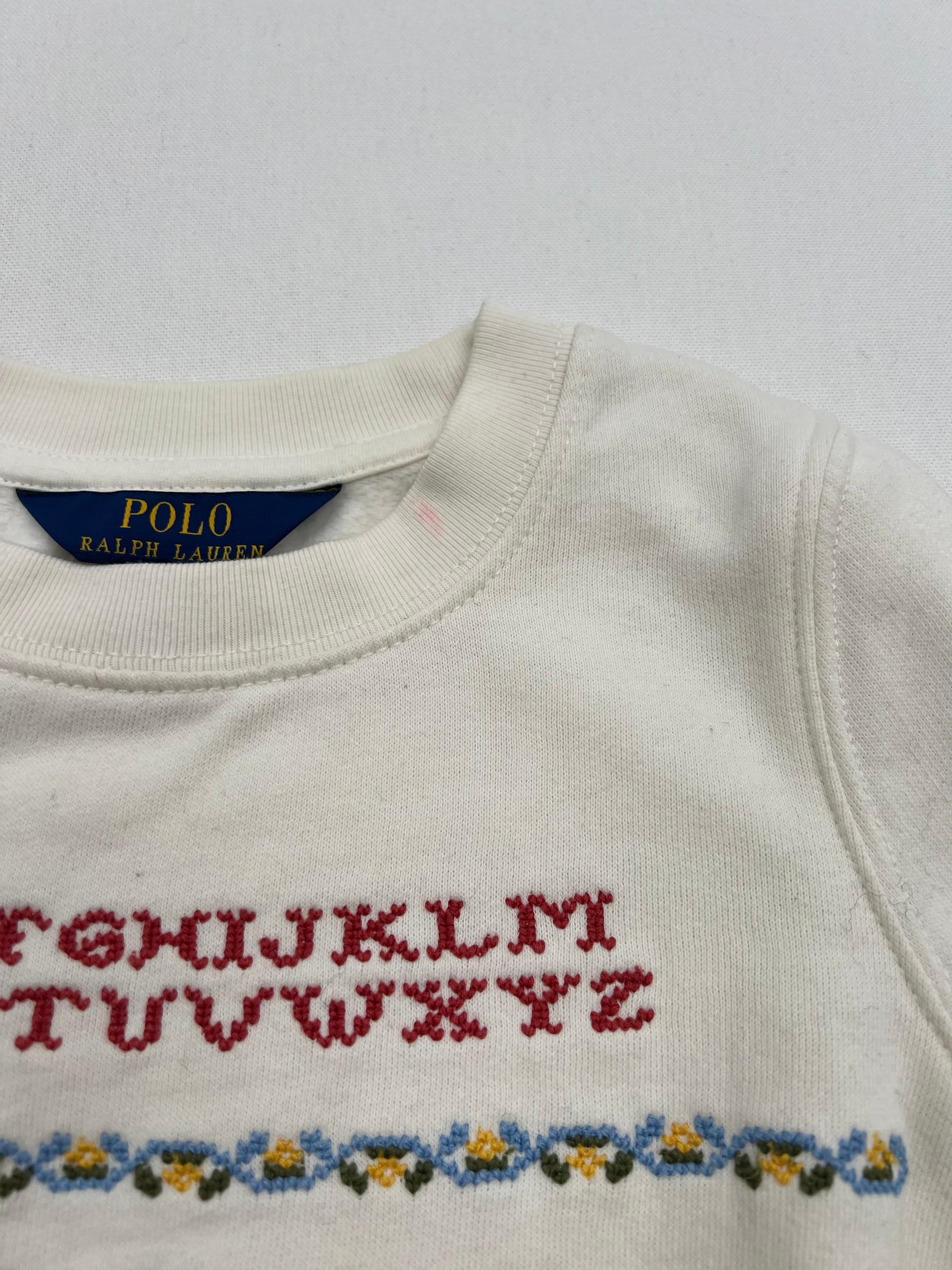 RALPH LAUREN - SWEAT - BLANC - 7 ANS