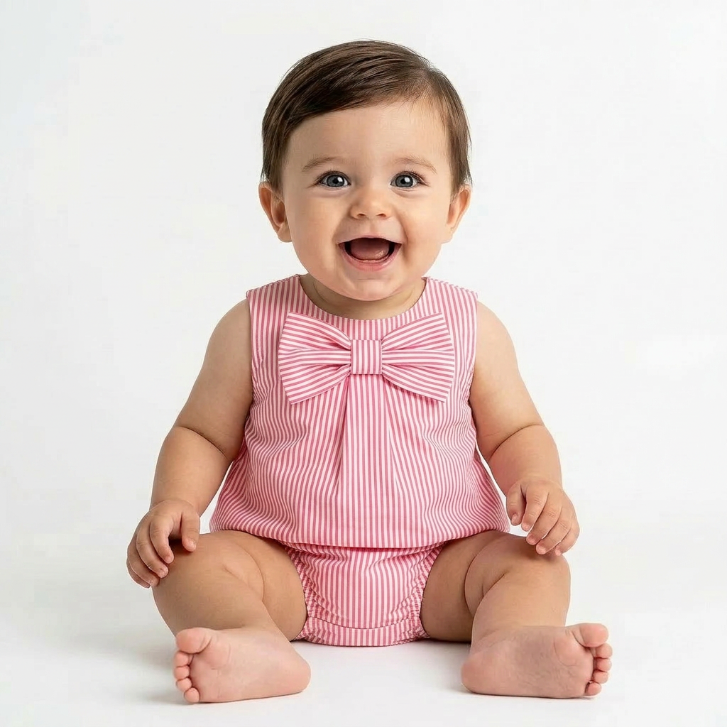JACADI - ROBE - ROSE, BLANC - 3 MOIS