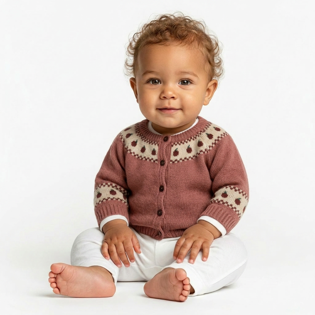 EMILE & IDA - CARDIGAN - ROSE - 12 MOIS