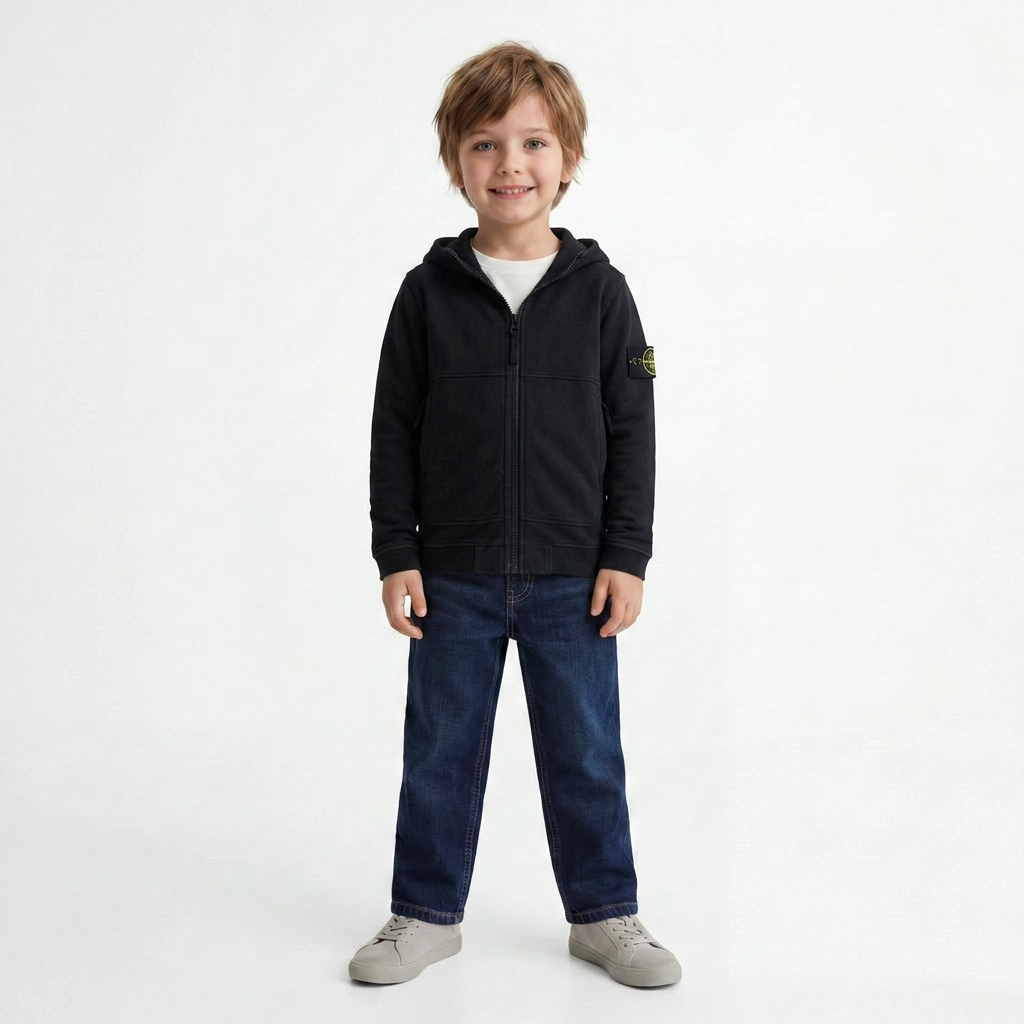 STONE ISLAND - CARDIGAN - NOIR - 5 ANS