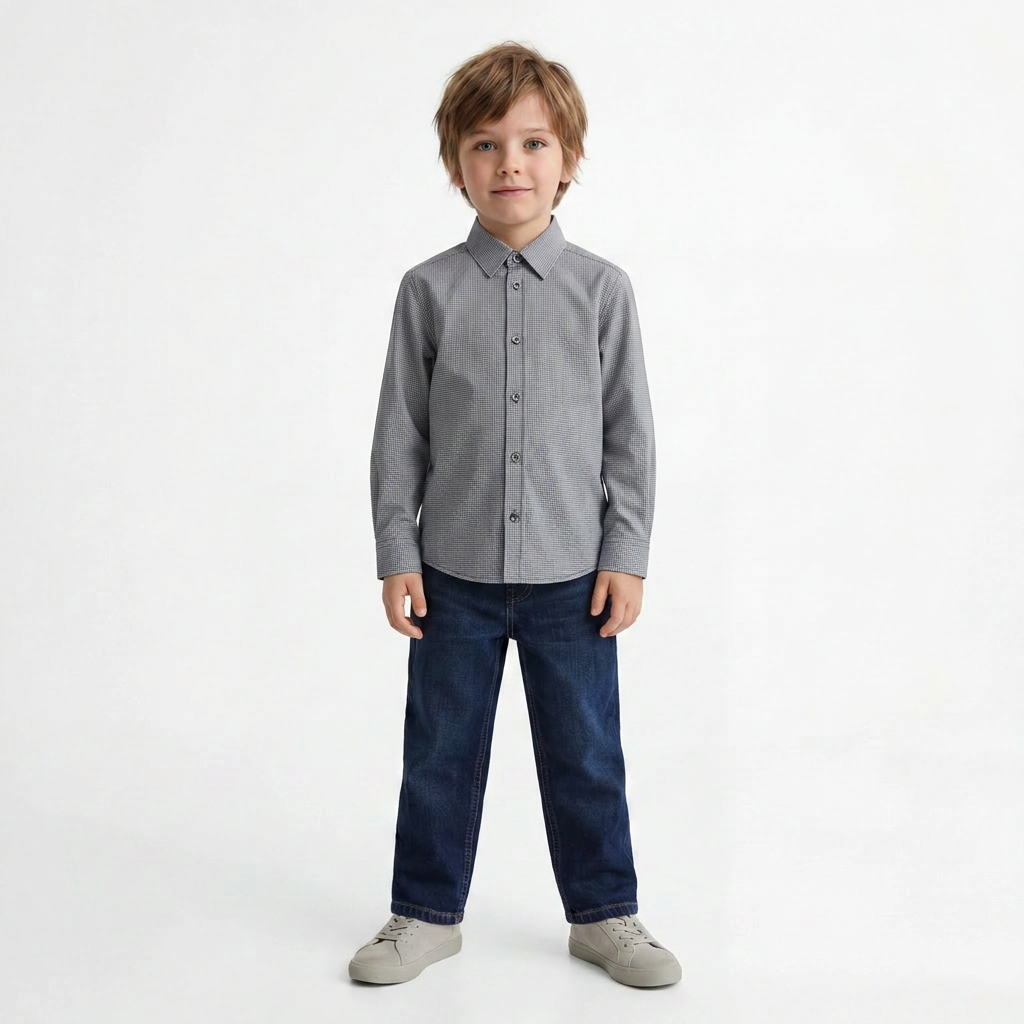 BONPOINT - CHEMISE - GRIS - 6 ANS