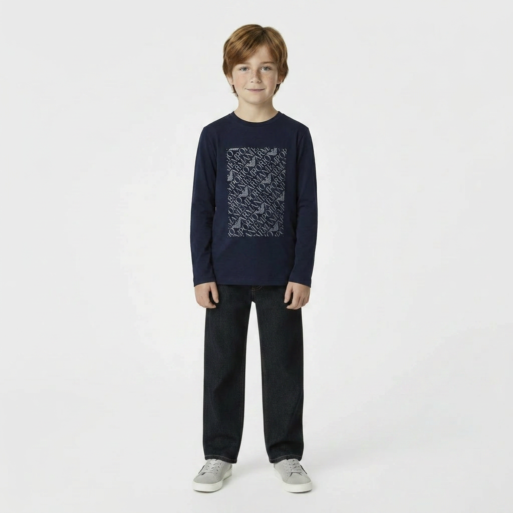 ARMANI - T-SHIRT - BLEU - 8 ANS