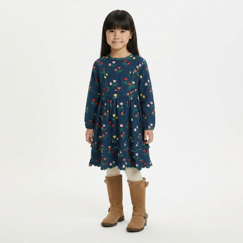 HELLO SIMONE - ROBE - BLEU - 4 ANS