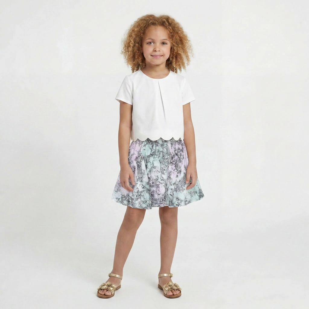 ZADIG & VOLTAIRE - JUPE - BLANC, ROSE - 8 ANS