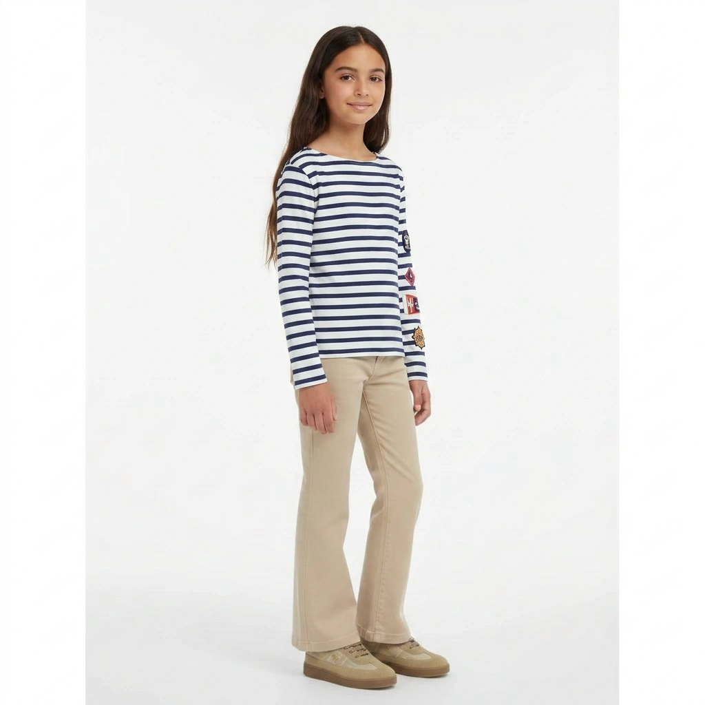 RALPH LAUREN - T-SHIRT - BLANC, BLEU - 8 ANS
