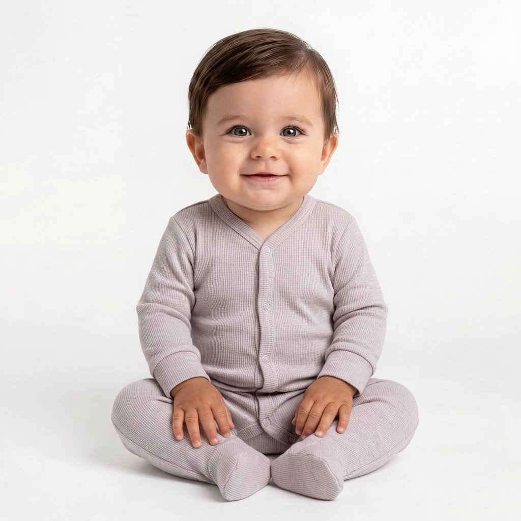 PETIT BATEAU - Lila und gelb gestreifter Pyjama - 3 Monate